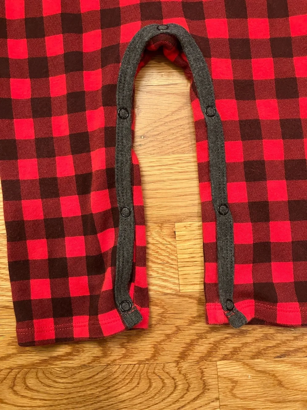 Mud Pie Red and Black Buffalo Plaid Reindeer One-Piece